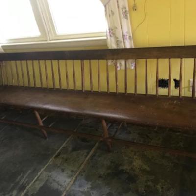 LOT # 475 Antique Massachusetts 8' Deacons Bench 
