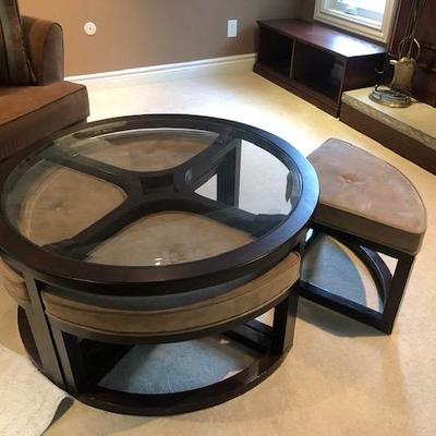 Coffee table with bench seats