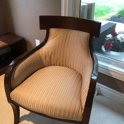 Chair - gold and dark wood trim