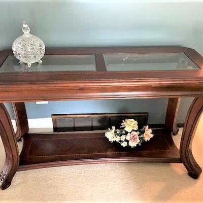 Wood and Glass accent tables