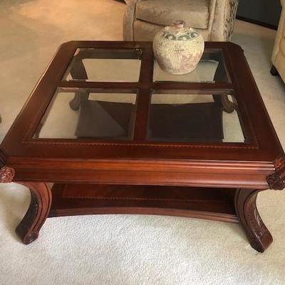 Wood and Glass accent tables