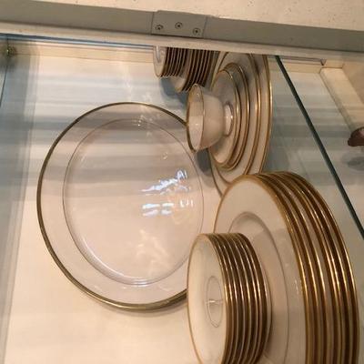 Lenox Tuxedo china, white w/ gold trim