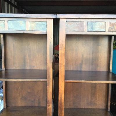Matching Pair of Solid Wood Book Shelves