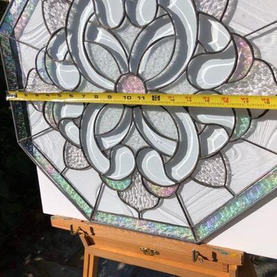 Beautiful Abstract Iridescent Octagon Stained Glass Window