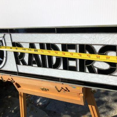Raiders Football Stained Glass Window with Pirate Raider Logo