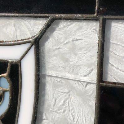 Raiders Football Stained Glass Window with Pirate Raider Logo
