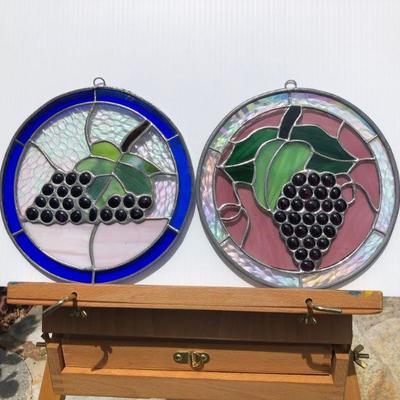 Pair of Grape Vines Circular Stained Glass Windows