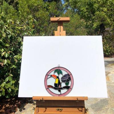 Small Toucan Bird Stained Glass Circular Window