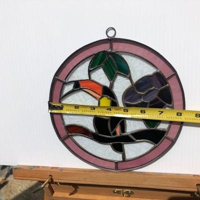 Small Toucan Bird Stained Glass Circular Window
