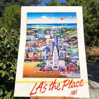 Signed Limited Edition Hiro Yamagata 1984 Olympics LA's the Place Poster