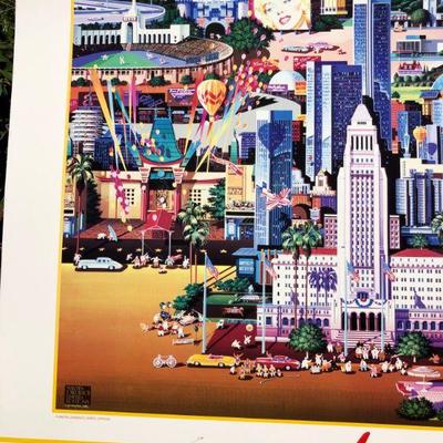 Signed Limited Edition Hiro Yamagata 1984 Olympics LA's the Place Poster
