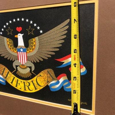 Signed Charles Wysocki I Love America Eagle Quality Lithograph