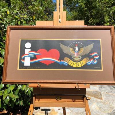 Signed Charles Wysocki I Love America Eagle Quality Lithograph