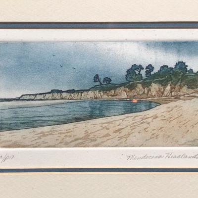 Mendocino Headlands Janet Edwards Etching Artist Print