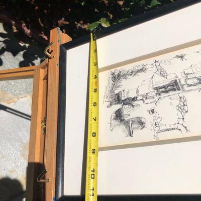 Wash Day in St Paul de France Original Black Ink on Paper by Millie Kornfeld
