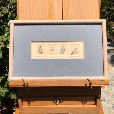 Vintage B Morrison Four Friends Animals Drawings for Kids Signed Numbered Print