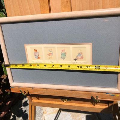 Vintage B Morrison Four Friends Animals Drawings for Kids Signed Numbered Print