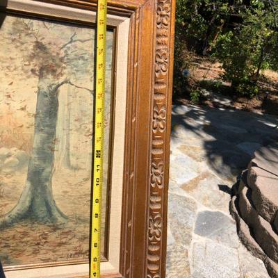 Antique Watercolor Forest Trail Original Painting by A. Whitney