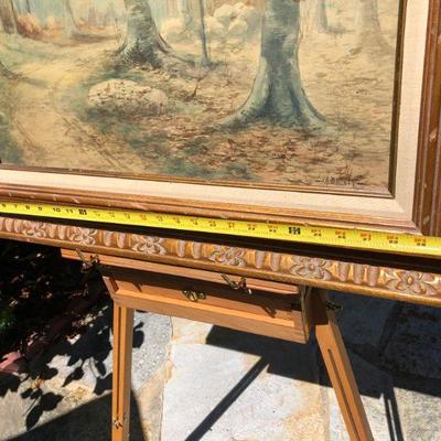 Antique Watercolor Forest Trail Original Painting by A. Whitney