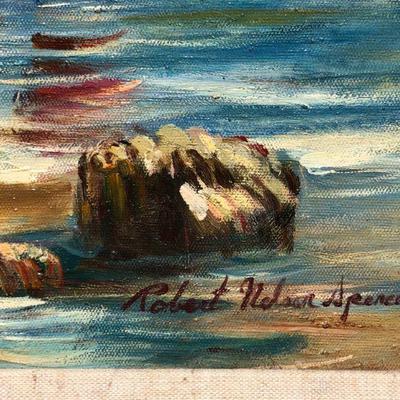 Original Painting of Children at the Beach by Robert Nelson Spencer