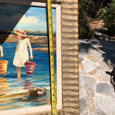 Original Painting of Children at the Beach by Robert Nelson Spencer