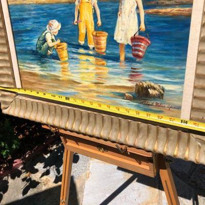 Original Painting of Children at the Beach by Robert Nelson Spencer