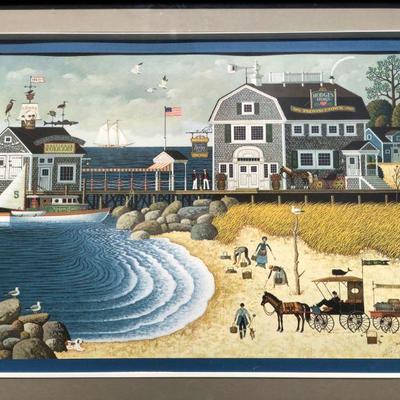 Signed Charles Wysocki Clammers at Hodge's Bay Numbered Lithograph
