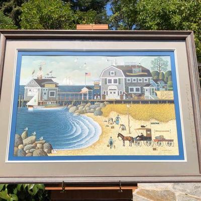 Signed Charles Wysocki Clammers at Hodge's Bay Numbered Lithograph