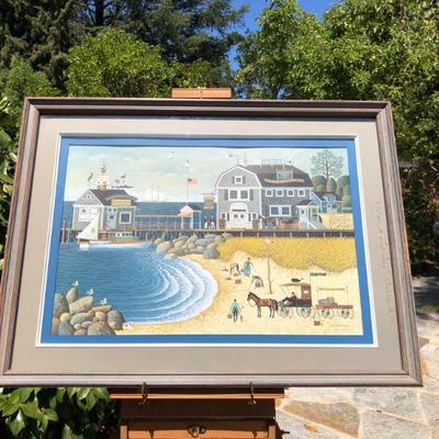 Signed Charles Wysocki Clammers at Hodge's Bay Numbered Lithograph
