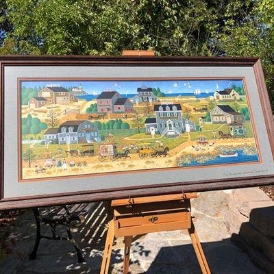 Large Limited Edition Charles Wysocki Salty Witch Bay Framed Lithograph 