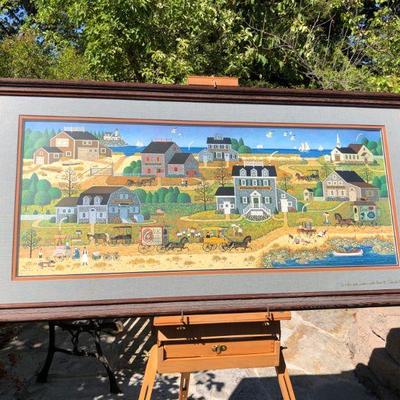 Large Limited Edition Charles Wysocki Salty Witch Bay Framed Lithograph 