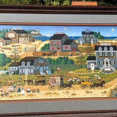Large Limited Edition Charles Wysocki Salty Witch Bay Framed Lithograph 