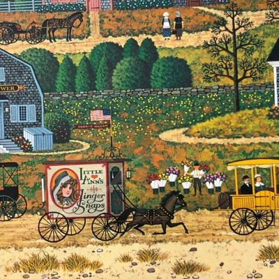 Large Limited Edition Charles Wysocki Salty Witch Bay Framed Lithograph 