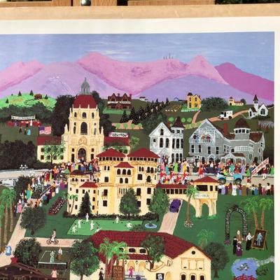 Pasadena Rose Bowl Signed Numbered Lithograph by Sonny Salsbury