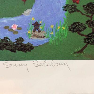 Pasadena Rose Bowl Signed Numbered Lithograph by Sonny Salsbury