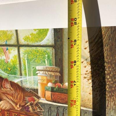 Fantastic Charles Wysocki Remington the Horticulturalist Cat Signed Numbered Lithograph