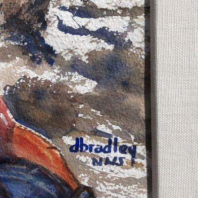 Signed Original Watercolor Painting White Water Rafting Grand Canyon