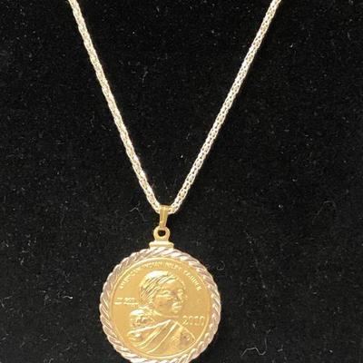 J10: American Indian Relief Council 2010 Coin on Unique Chain