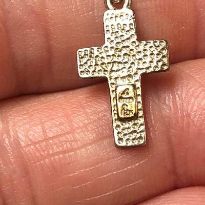 J14: Collection of sterling and costume Crosses and chains