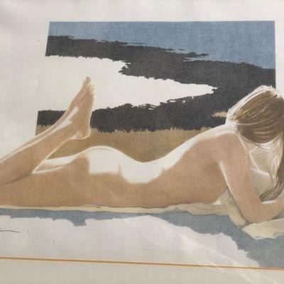 Large Original Lois Gilbert Pastel Drawing on Paper of Nude Woman 