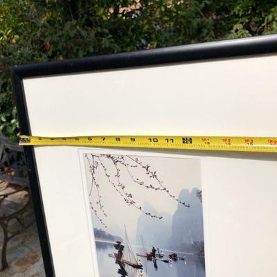 Pair of Two Framed Vintage Chinese Fisherman Signed Photographs 