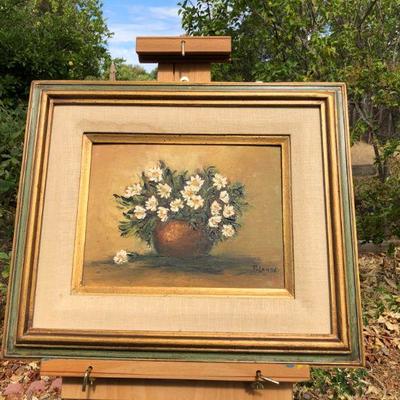 Signed Original Stella Polanski Oil Painting of Daisies Flowers