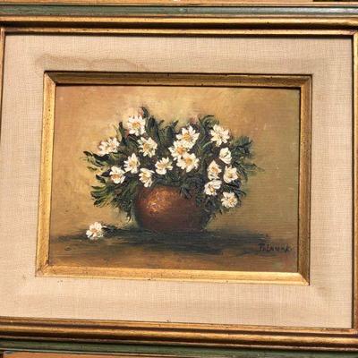 Signed Original Stella Polanski Oil Painting of Daisies Flowers