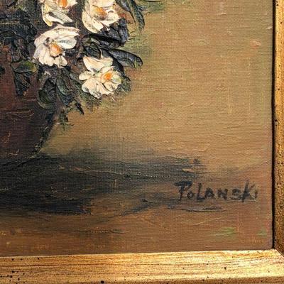 Signed Original Stella Polanski Oil Painting of Daisies Flowers