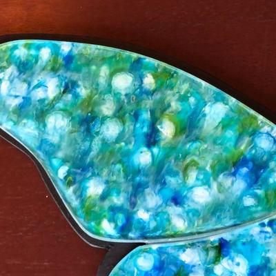 Blue Butterfly by Jose Strimling Original Painting Under Glass