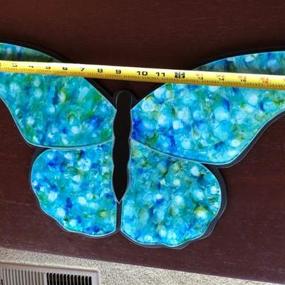 Blue Butterfly by Jose Strimling Original Painting Under Glass