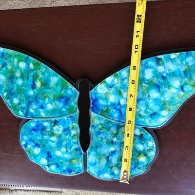 Blue Butterfly by Jose Strimling Original Painting Under Glass