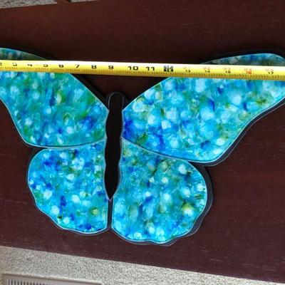 Blue Butterfly by Jose Strimling Original Painting Under Glass