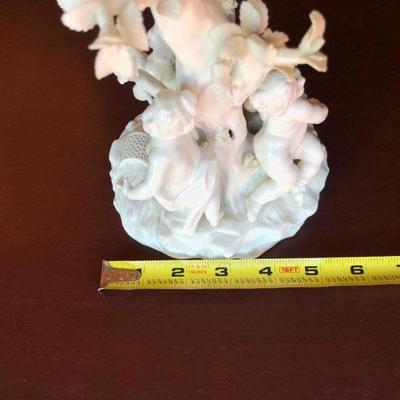 Beautiful Nymphenburg White Porcelain China Cherubs Around Tree