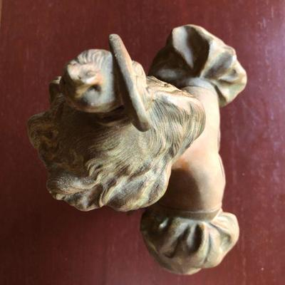 Beautiful Antique Bust of Woman in Bronze Mixed Metal on Marble Base